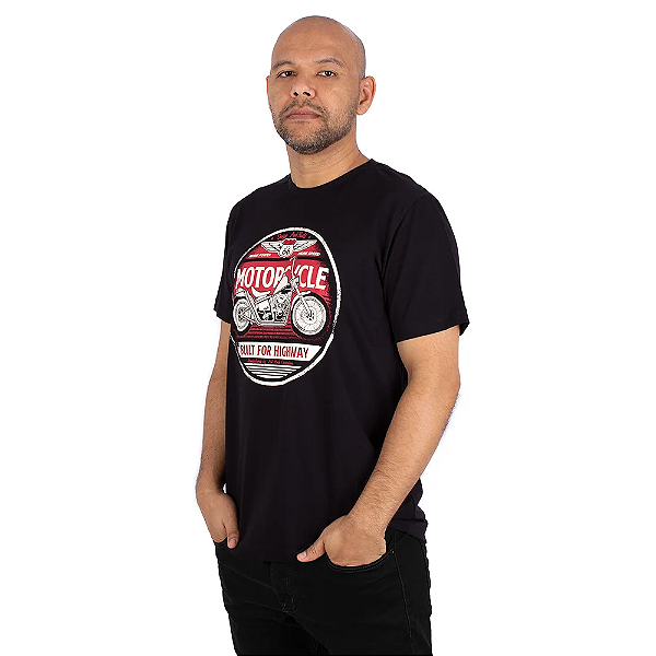 Camiseta Motorcycle High Preta.