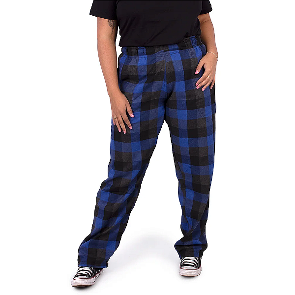 Calça Xadrez Azul