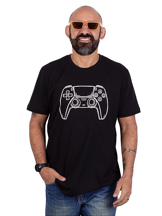 Camiseta Controle Gamer Preta.