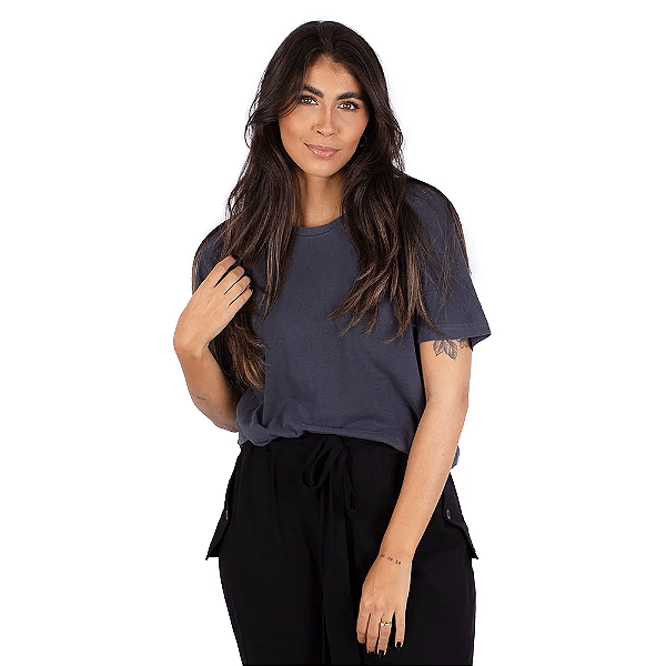 Camiseta Básica Estonada Azul.