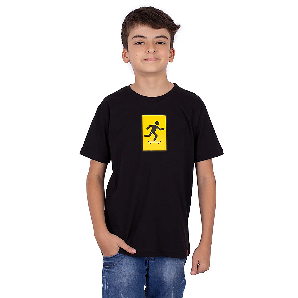 Camiseta Juvenil Skate Picto Preta