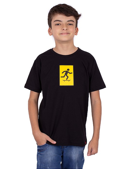 Camiseta Juvenil Skate Picto Preta