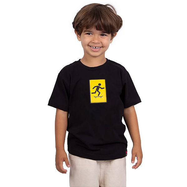 Camiseta Infantil Skate Picto Preta