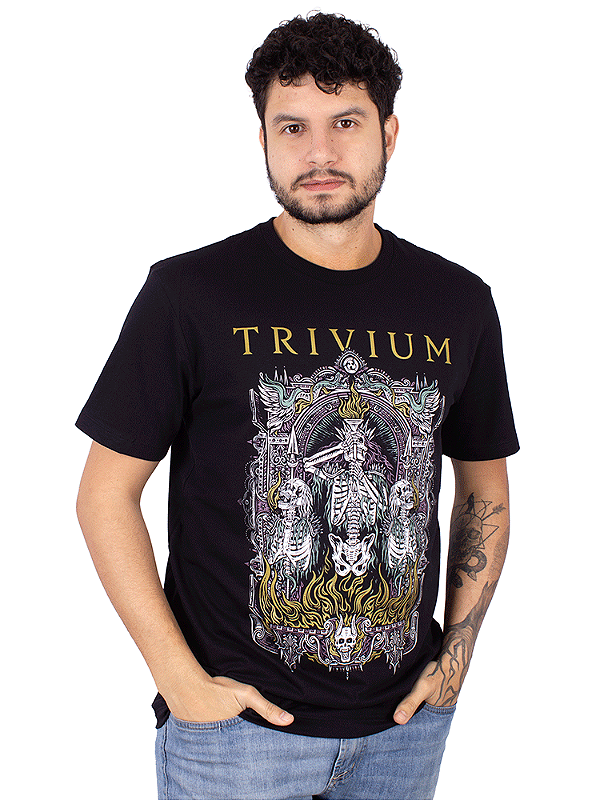 Camiseta Trivium Skelly Frame Preta - Oficial