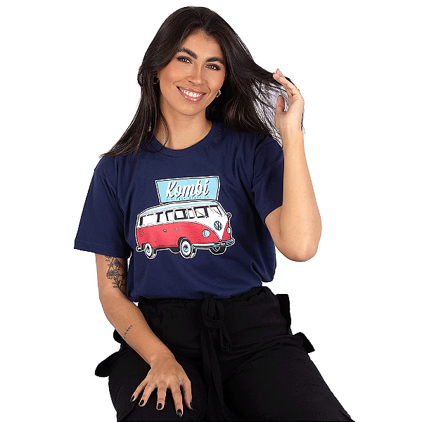 Camiseta Kombi Kombinha Marinho.