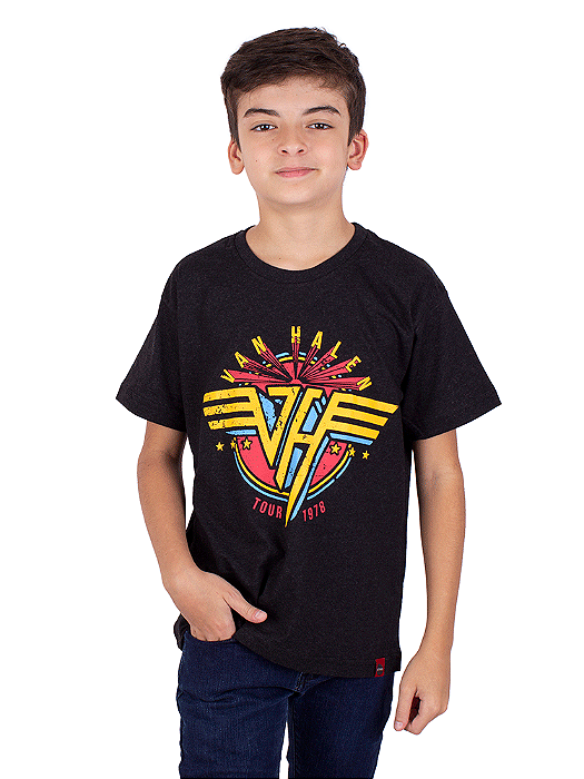 Camiseta Juvenil Van Halen Preta Jaguar