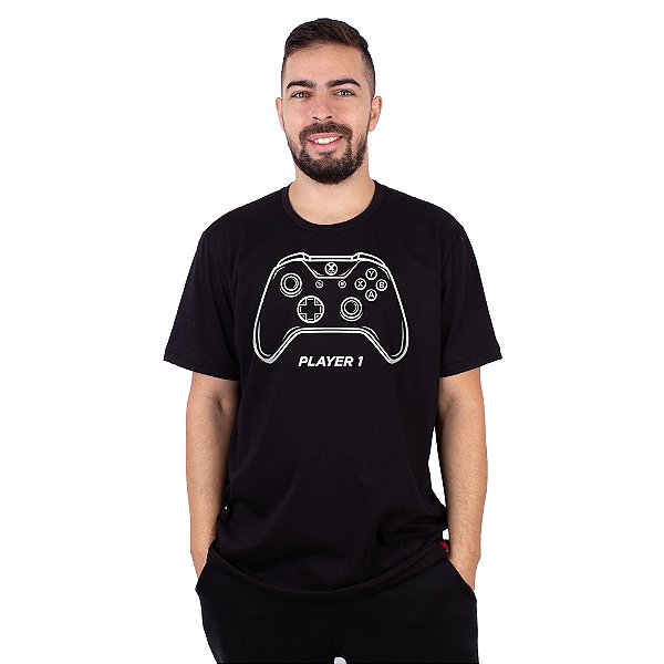 Camiseta Player 1  Xbox - Preta.