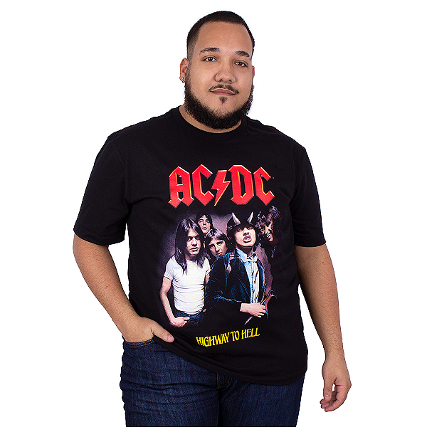 Camiseta ACDC Highway To Hell Preta Oficial