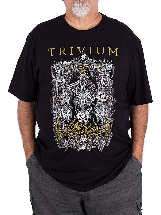 Camiseta Plus Size Trivium Skelly Frame Preta - Oficial