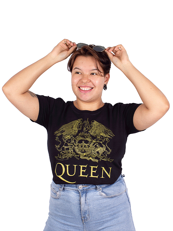 Camiseta Feminina Queen Logo Preta Oficial