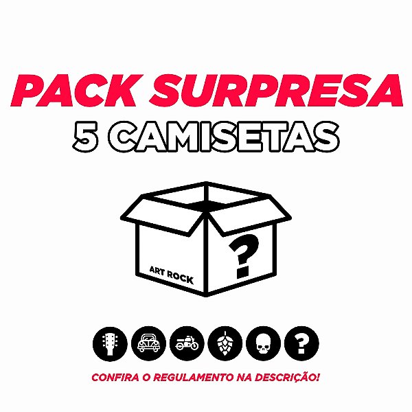 Pack Surpresa 5 Camisetas Coloridas