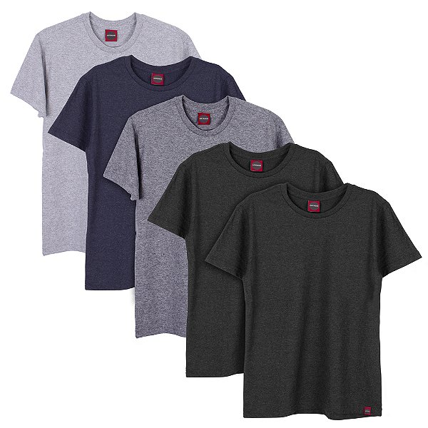 Pack 5 Camisetas Lisas Plus Size Premium G5 até G8.