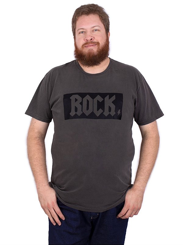 Camiseta Plus Size Estonada Rock Preta.