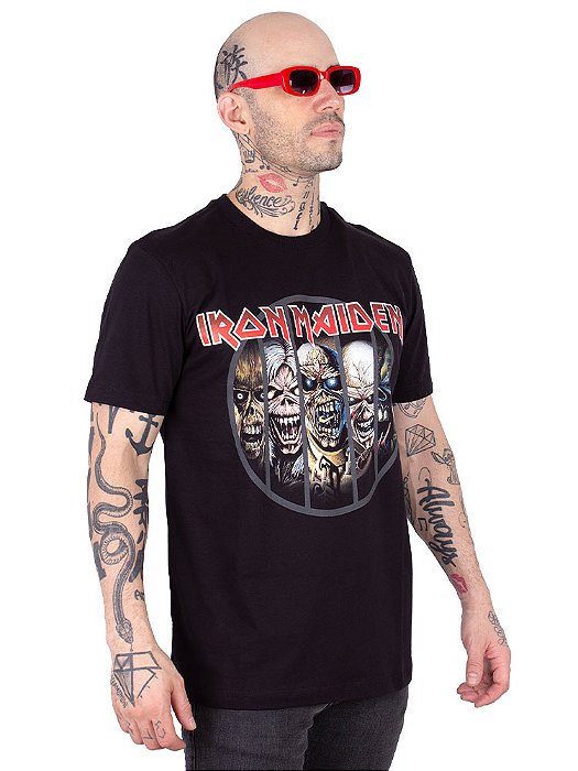 Camiseta Iron Maiden Albuns Preta - Oficial