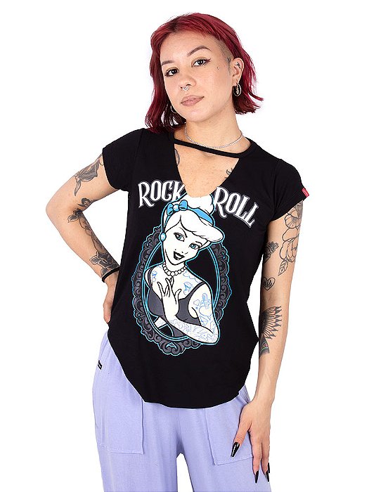 Blusa Choker Princesa Rock Tatuada Preta - Viva a Vida com Arte, Viva com  Art Rock!