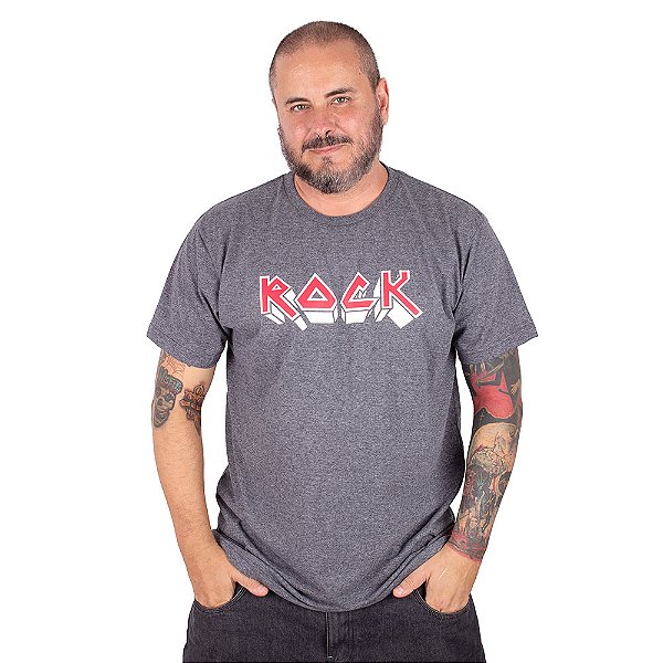 Camiseta Plus Size Rock Iron Grafite
