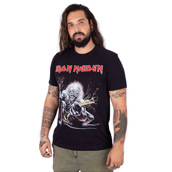 Camiseta Iron Maiden Static Preta - Oficial