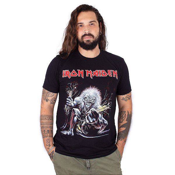 Camiseta Plus Size Iron Maiden Static Preta - Oficial