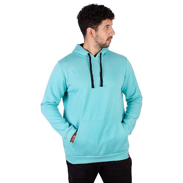 Moletom Canguru Básico Azul Celeste