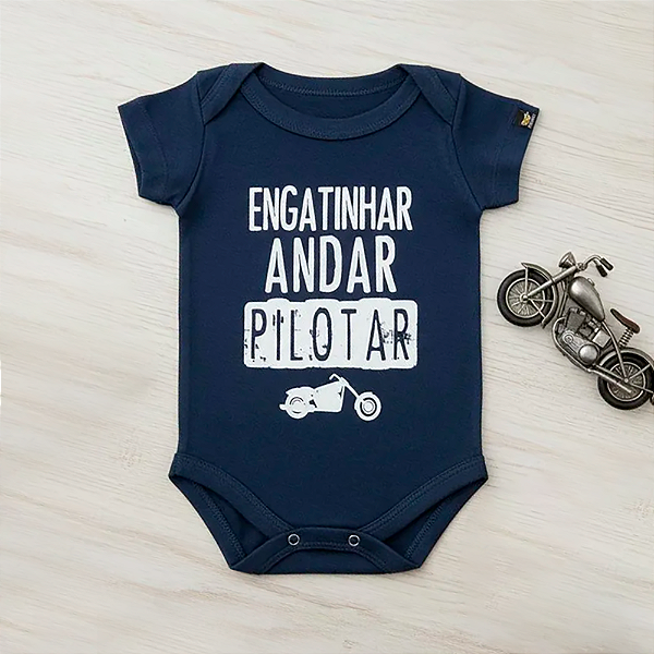 Body Bebê Pilotar Marinho