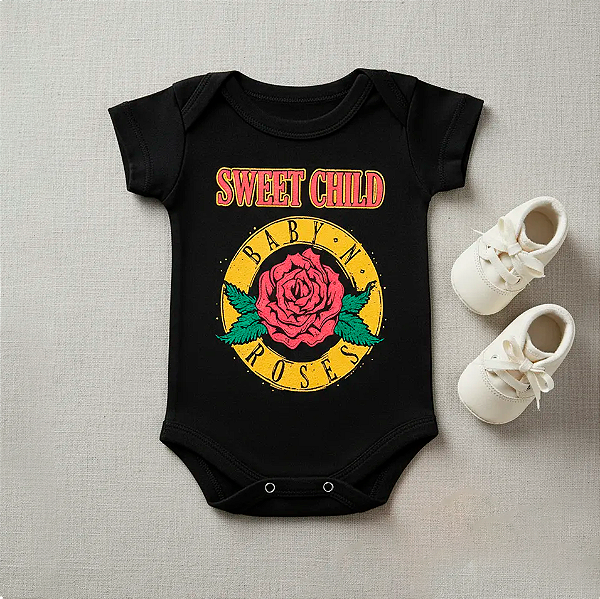 Body Bebê Baby N Roses Preto