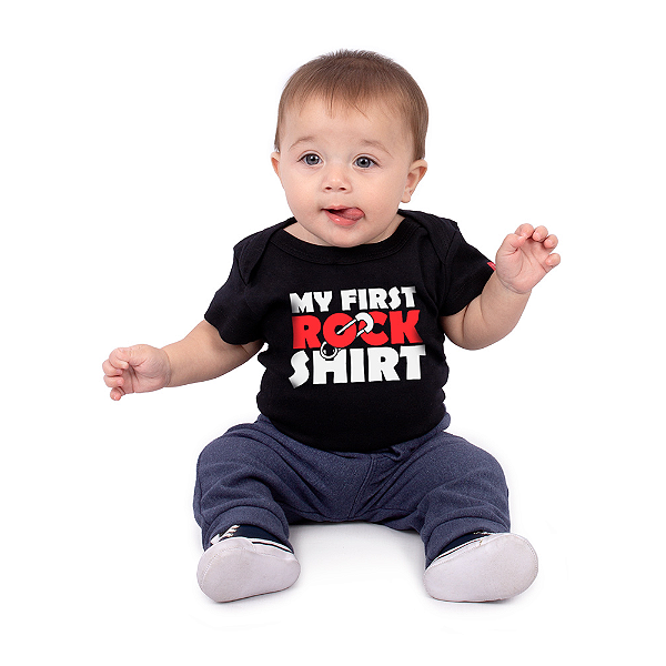 Body Bebê Rock Shirt Preto