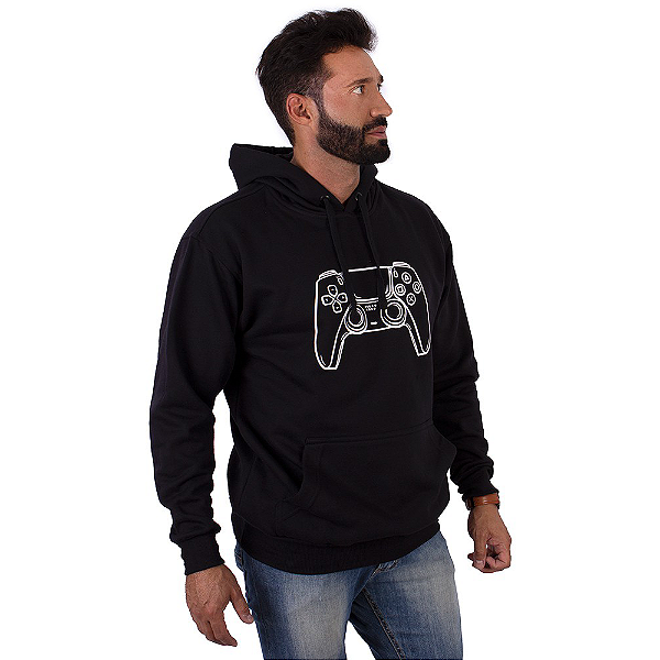 Moletom Canguru Controle Gamer Preto
