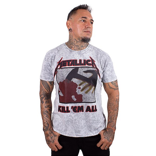 Camiseta Tie Dye Metallica Kill 'Em All Branca - Oficial