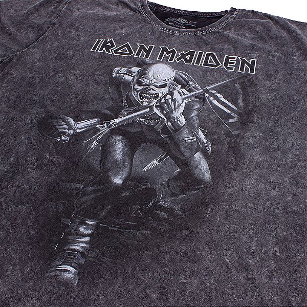 Camiseta Tie Dye Iron Maiden The Tropper Preta Oficial - COMEÇOU A