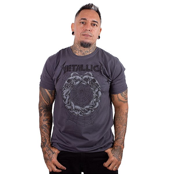Camiseta Metallica Snake Ring Cinza - Oficial