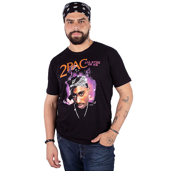 Camiseta Tupac All Eyez On Me Preta Oficial