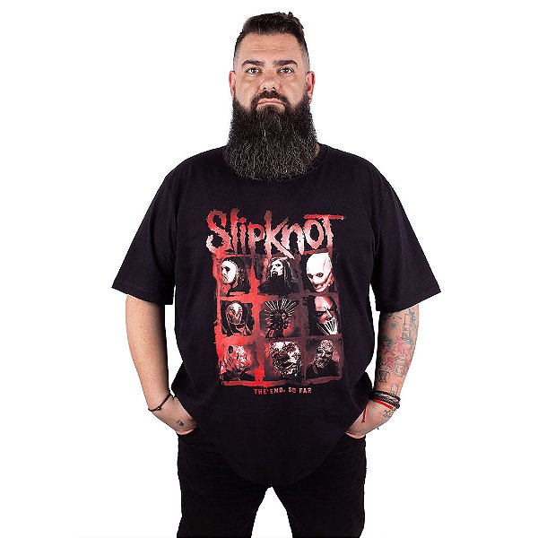 Camiseta Plus Size Slipknot The End, So Far Preta Oficial