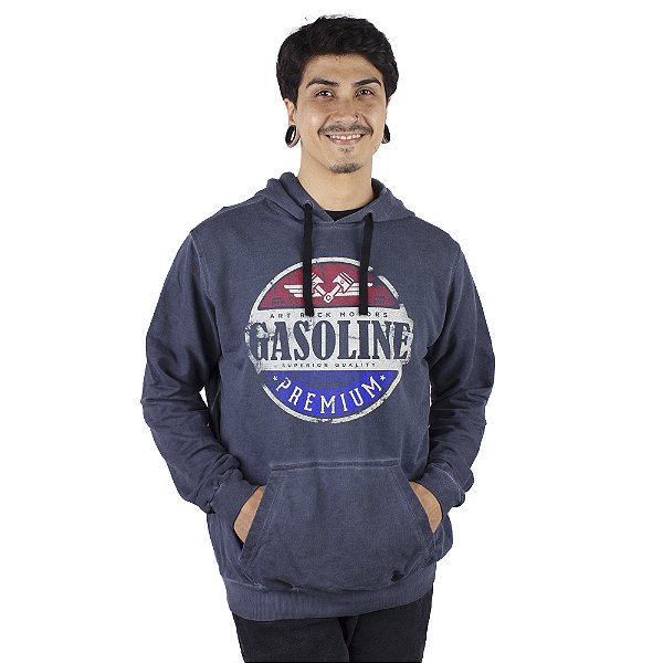 Moletom Canguru Estonado Gasoline Marinho