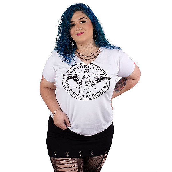 Blusa Corrente Moto Superior Branca