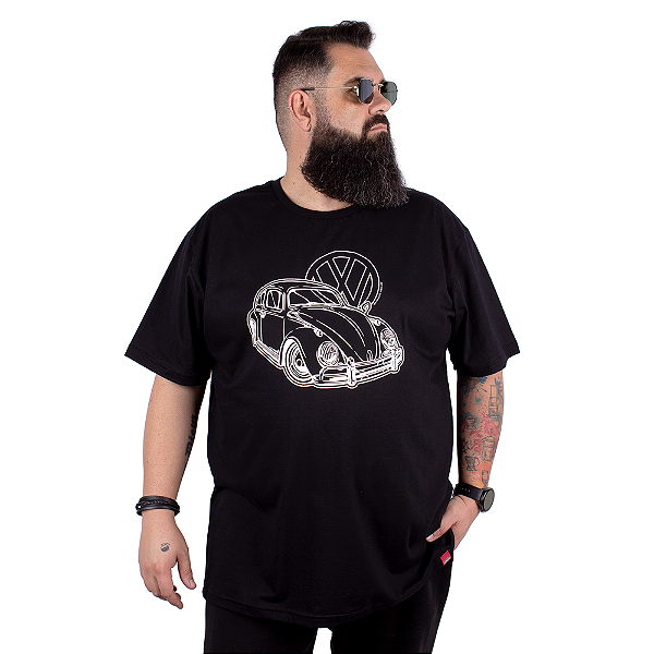Camiseta Plus Size Fusca VW Logo.