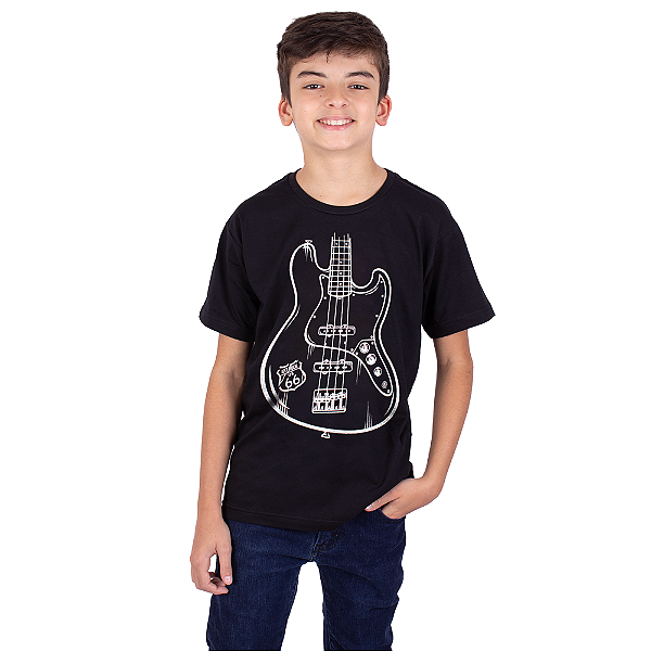 Camiseta Juvenil Baixo Fender 66