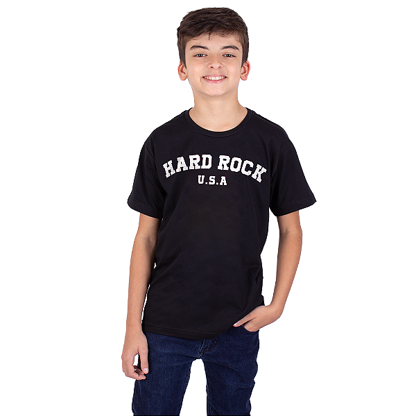 Camiseta Juvenil Hard Rock Relevo Preta