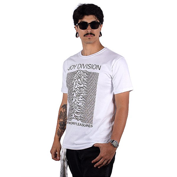Camiseta Joy Division Unknown Pleasures Branca Oficial