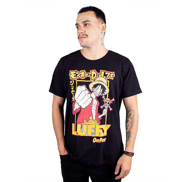 Camiseta One Piece Luffy Preta - Oficial