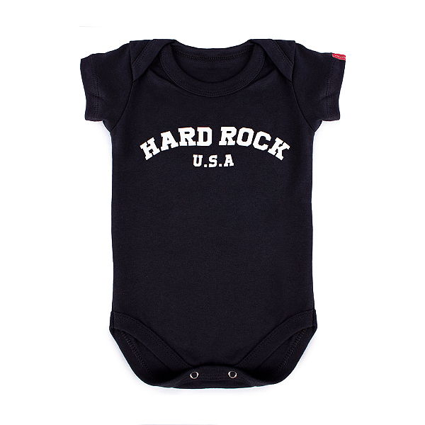 Body Bebê Hard Rock Relevo - Preto