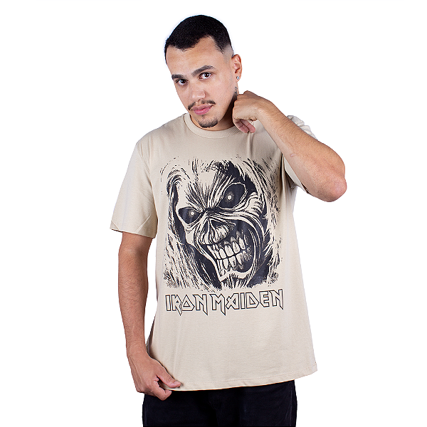 Camiseta Iron Maiden Eddie Killers Bege - Oficial