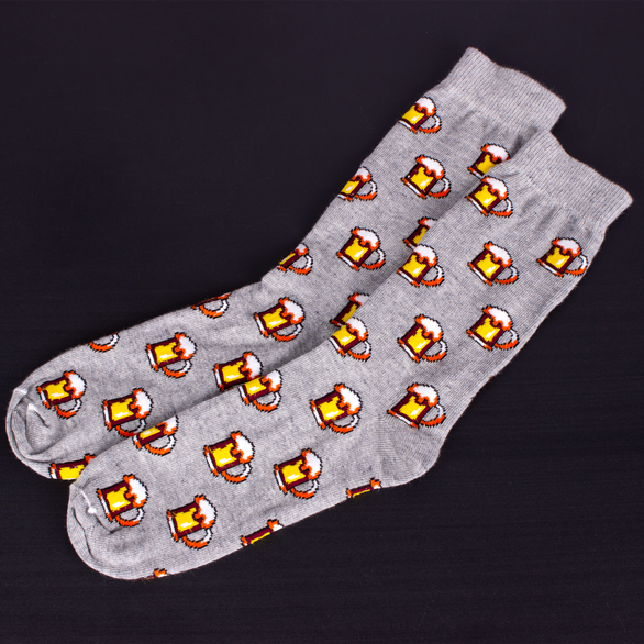 Meia Cano Longo Cerveja - Cinza Mescla