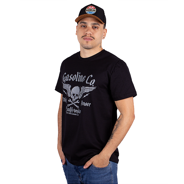 Camiseta Skull Gas Co - Preta.