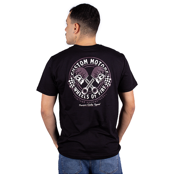 Camiseta Wheels Of Fire Motorcycle - Preta.