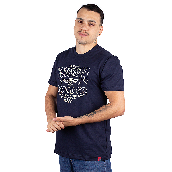 Camiseta Motorcycle Brand Co - Marinho.