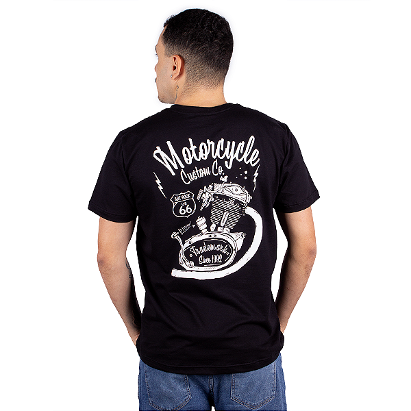 Camiseta Motorcycle Custom Co 66 - Preta.