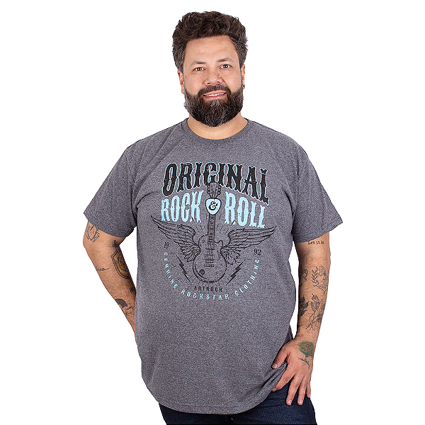 Camiseta Plus Size Genuine Rock Grafite.
