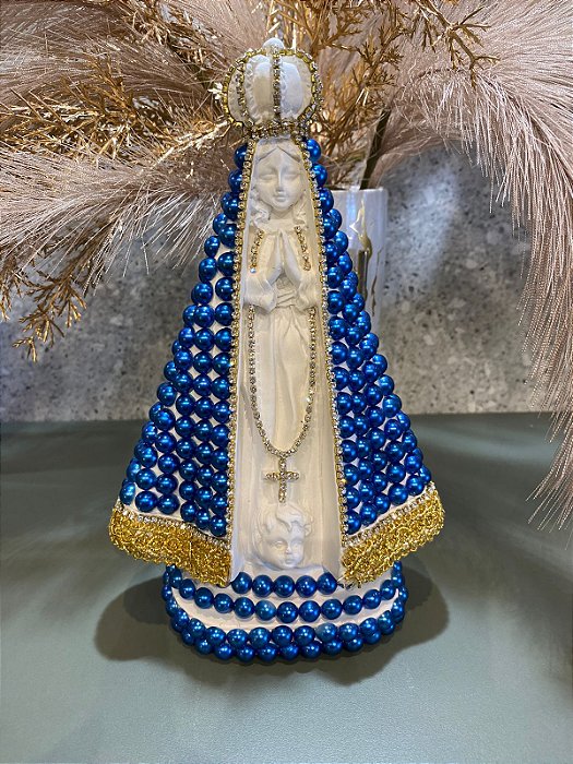 Nossa Senhora Aparecida Azul 21cm com renda