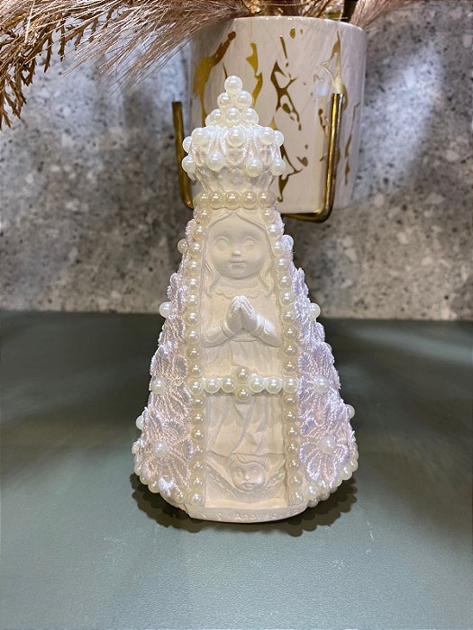 Nossa Senhora Aparecida Baby Renda Branca 15cm
