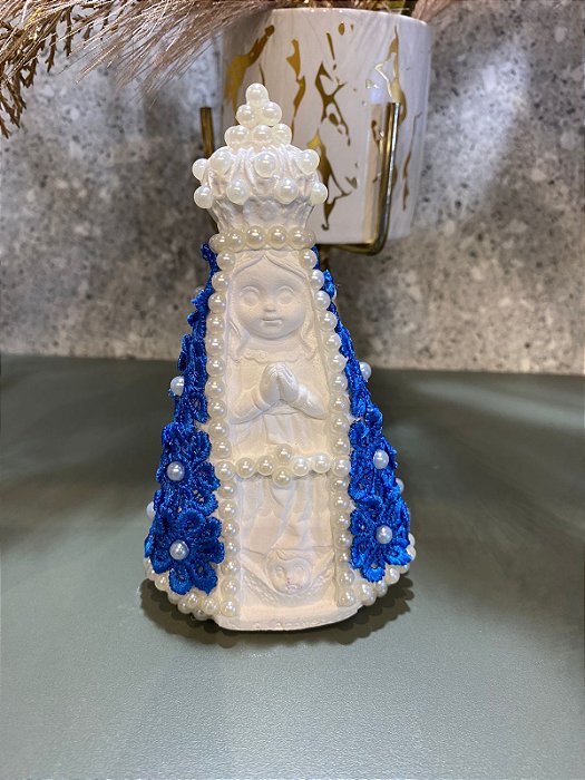 Nossa Senhora Aparecida Baby Renda Azul Escuro 15cm